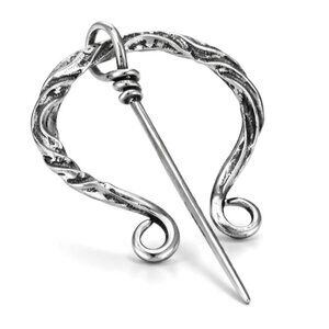 Silver Vine Scarf Clip Brooch – Elegant Scarf Slide & Shawl Pin for Women